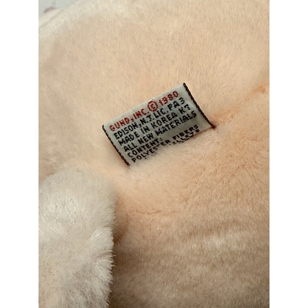 Vintage GUND Snuffles Teddy Bear Peach Plush Stuffed Animal 10" 1980 - Picture 6 of 7